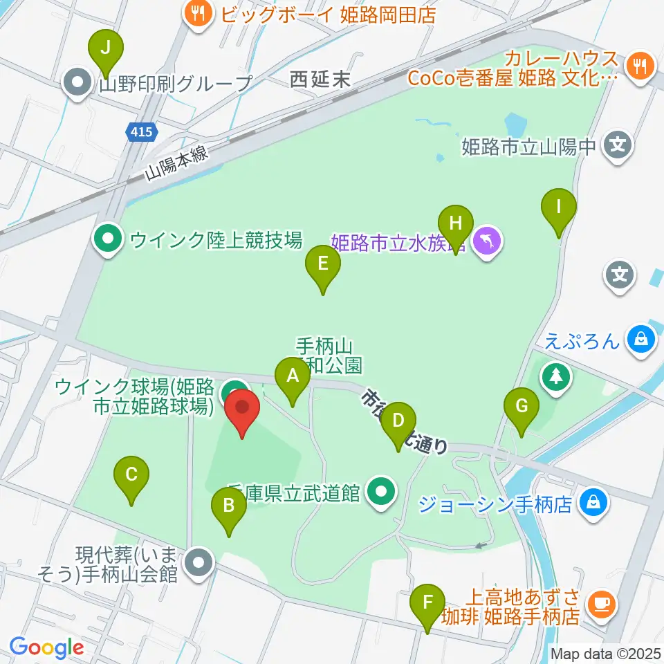ウインク球場周辺の駐車場・コインパーキング一覧地図