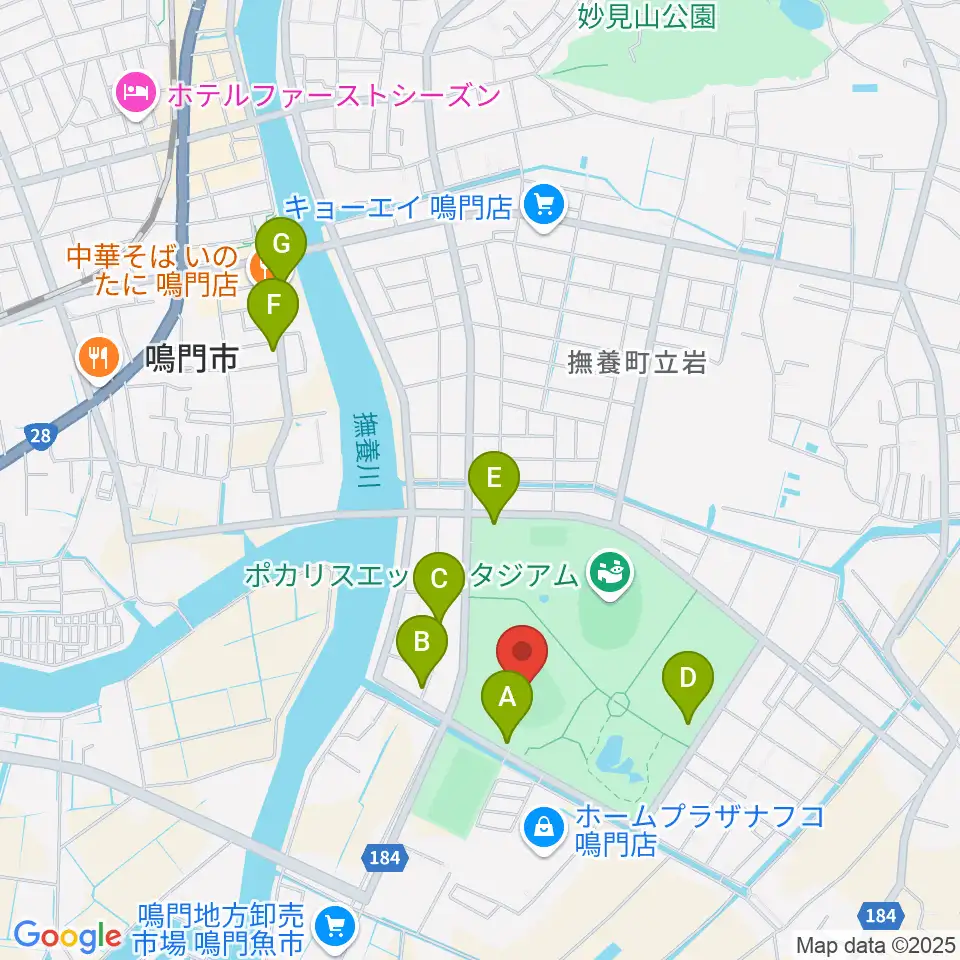 オロナミンC球場周辺の駐車場・コインパーキング一覧地図