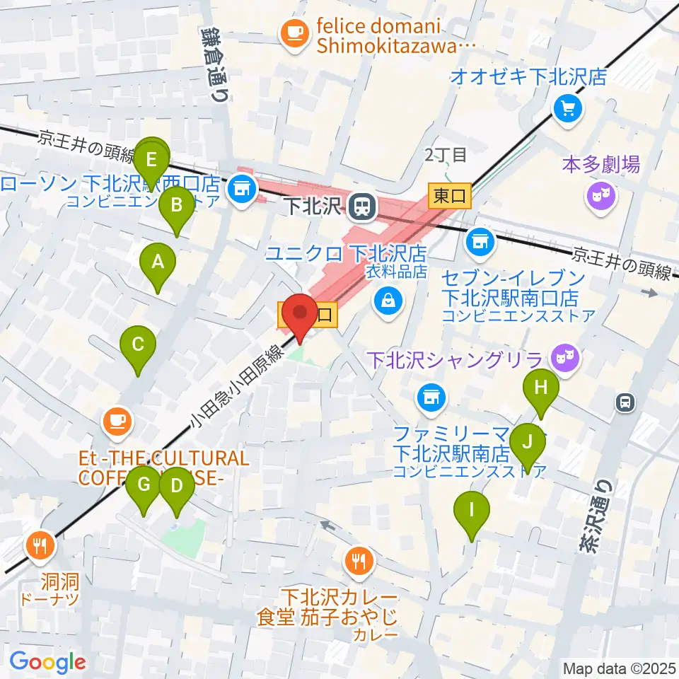 下北沢K2周辺の駐車場・コインパーキング一覧地図