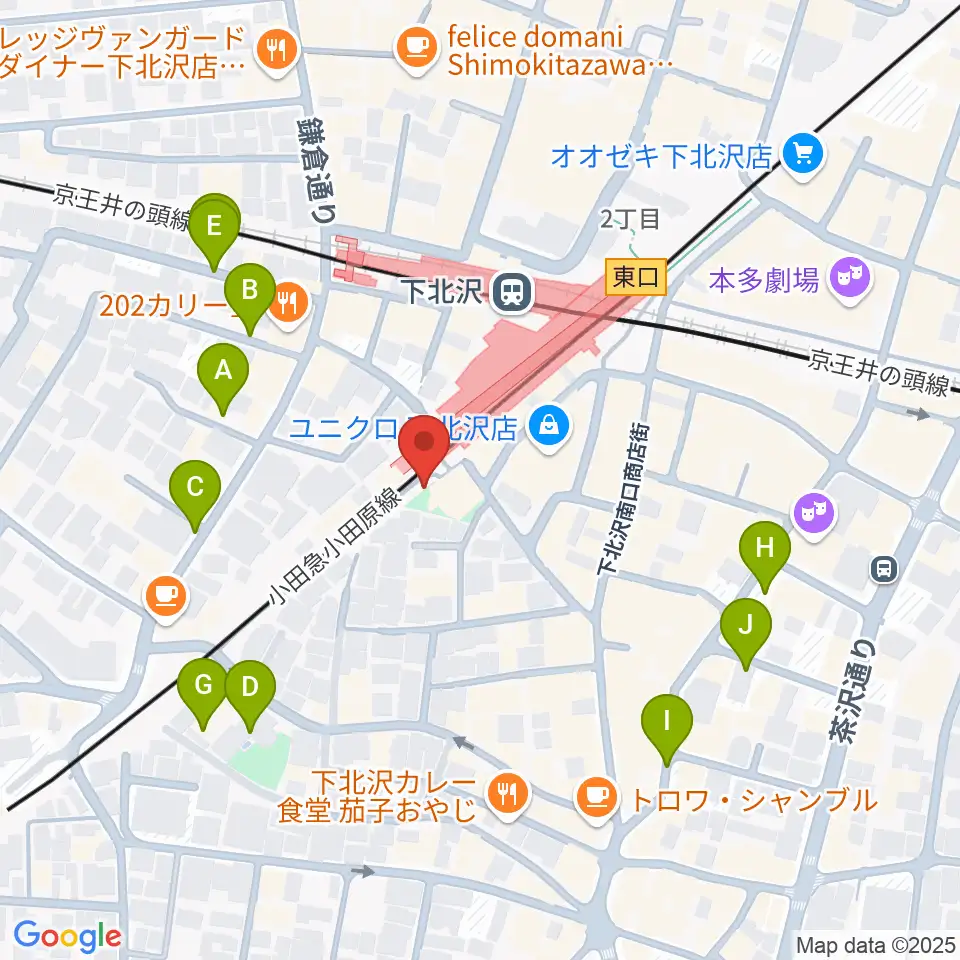下北沢K2周辺の駐車場・コインパーキング一覧地図