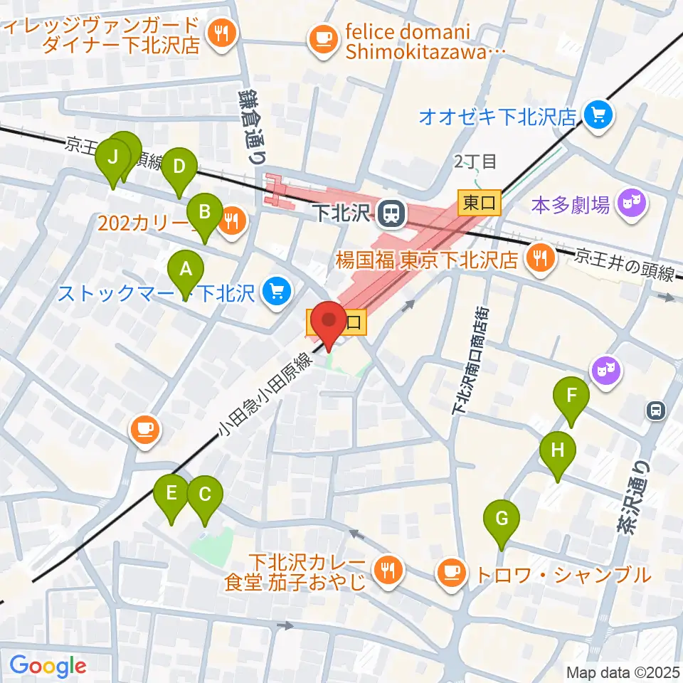 下北沢K2周辺の駐車場・コインパーキング一覧地図
