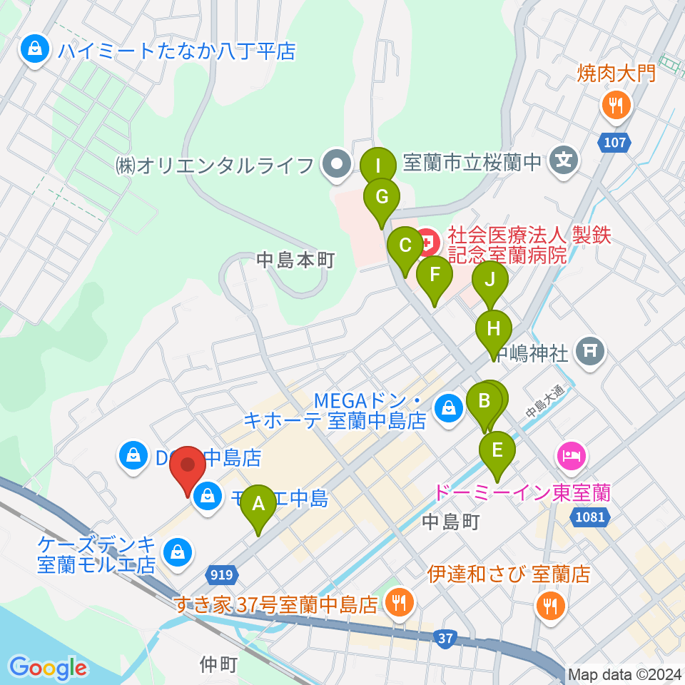 新和産業アイスアリーナ室蘭周辺の駐車場・コインパーキング一覧地図