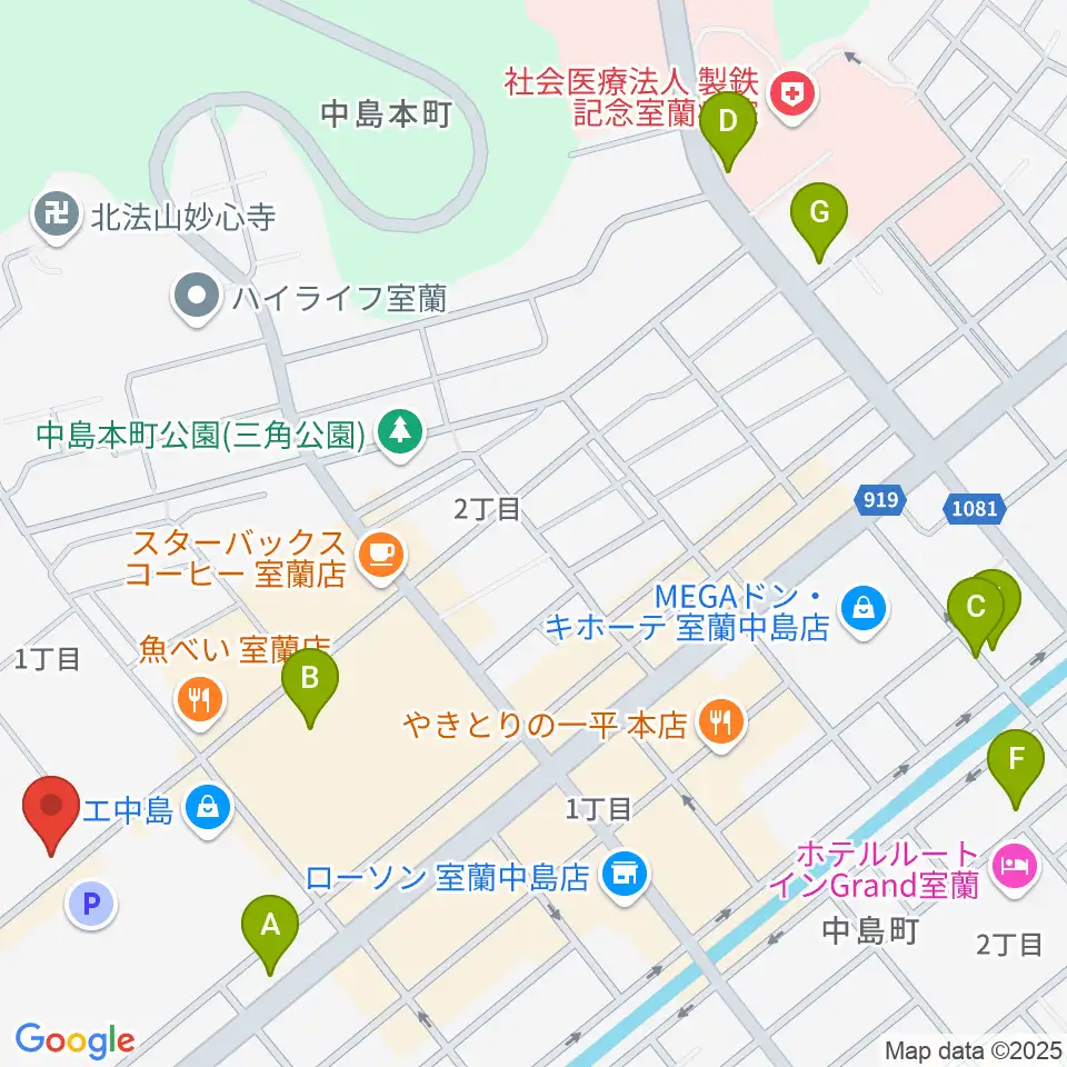 新和産業アイスアリーナ室蘭周辺の駐車場・コインパーキング一覧地図