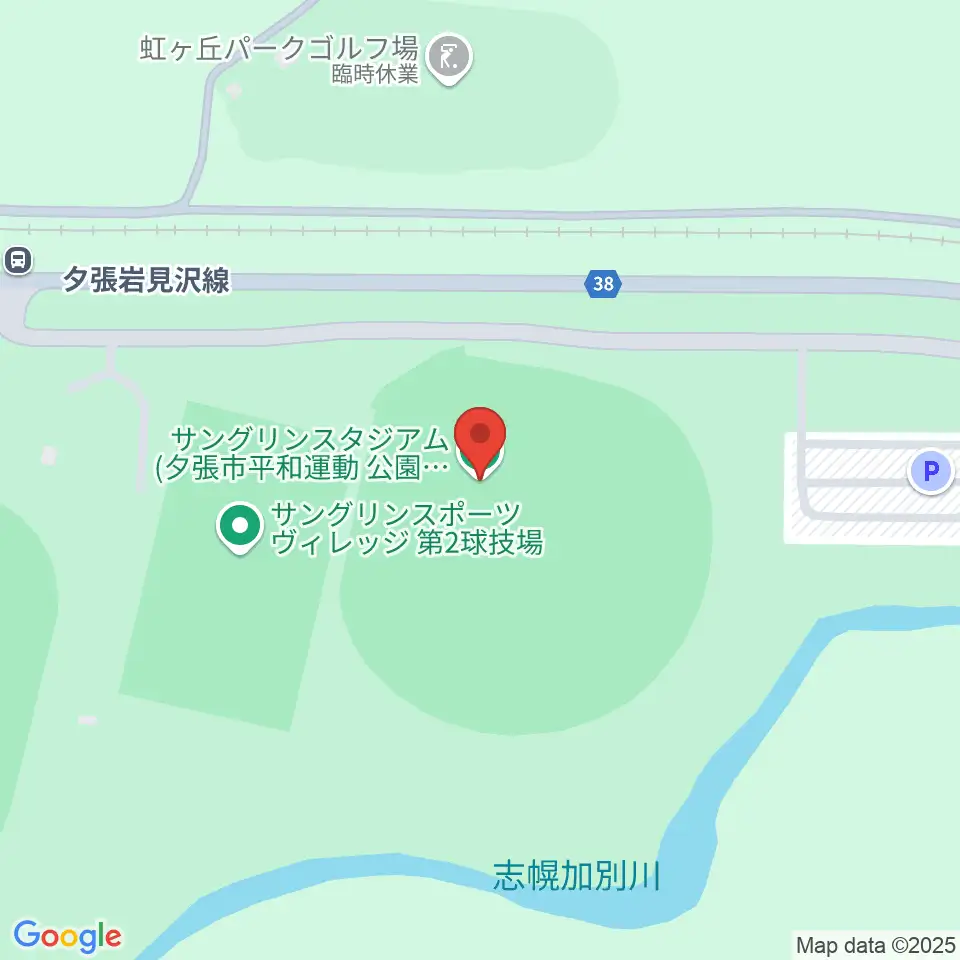 サングリンスタジアム周辺の駐車場・コインパーキング一覧地図
