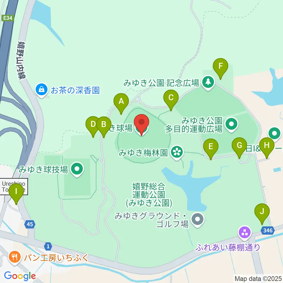 嬉野市みゆき球場周辺の駐車場・コインパーキング一覧地図