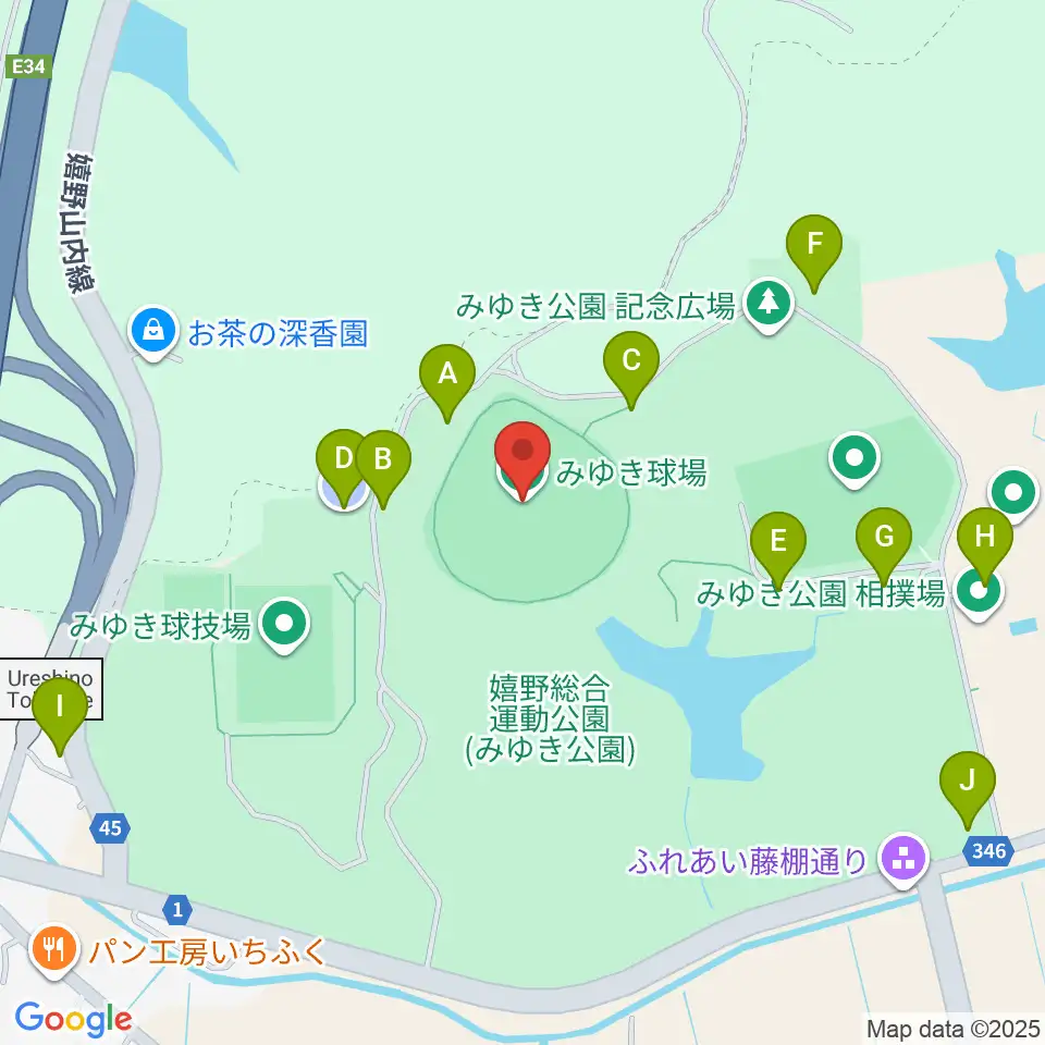 嬉野市みゆき球場周辺の駐車場・コインパーキング一覧地図