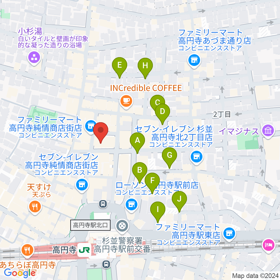 高円寺スタジオ・コヤーマR店周辺の駐車場・コインパーキング一覧地図