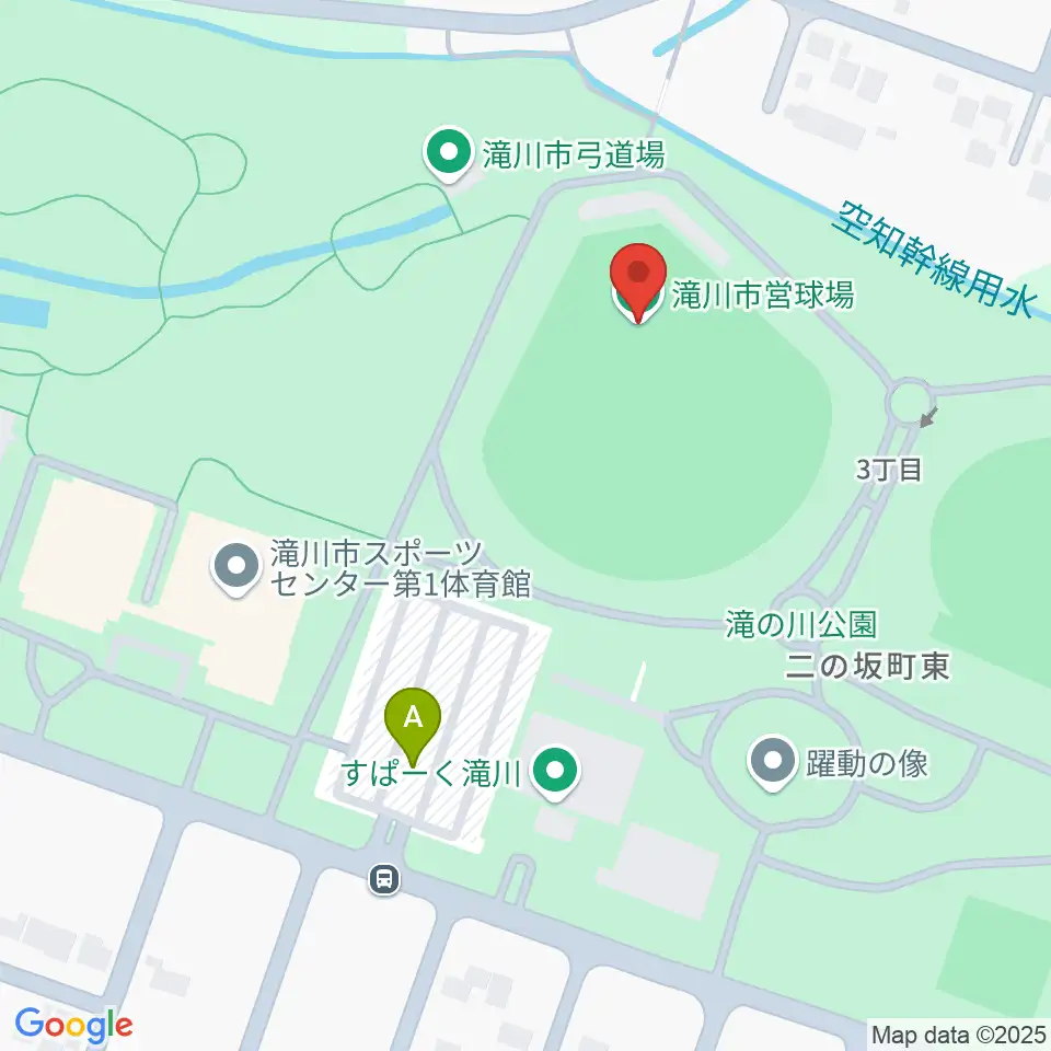 滝川市営球場周辺の駐車場・コインパーキング一覧地図
