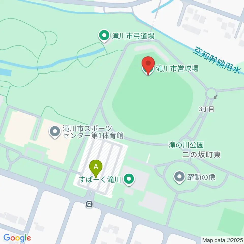 滝川市営球場周辺の駐車場・コインパーキング一覧地図