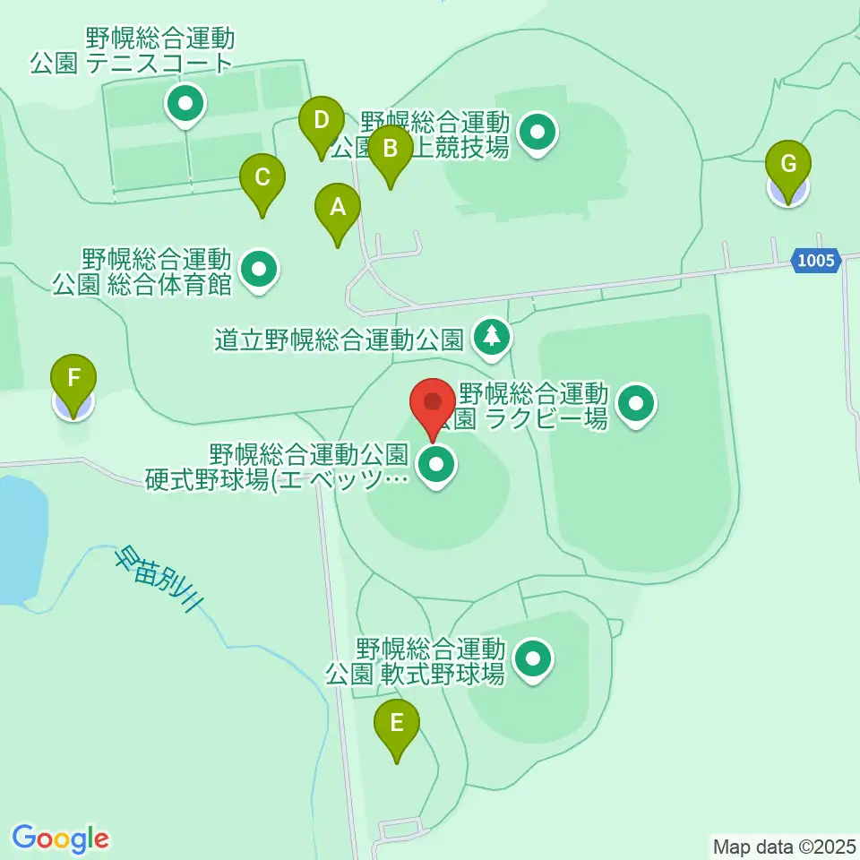 北海道立野幌総合運動公園硬式野球場周辺の駐車場・コインパーキング一覧地図
