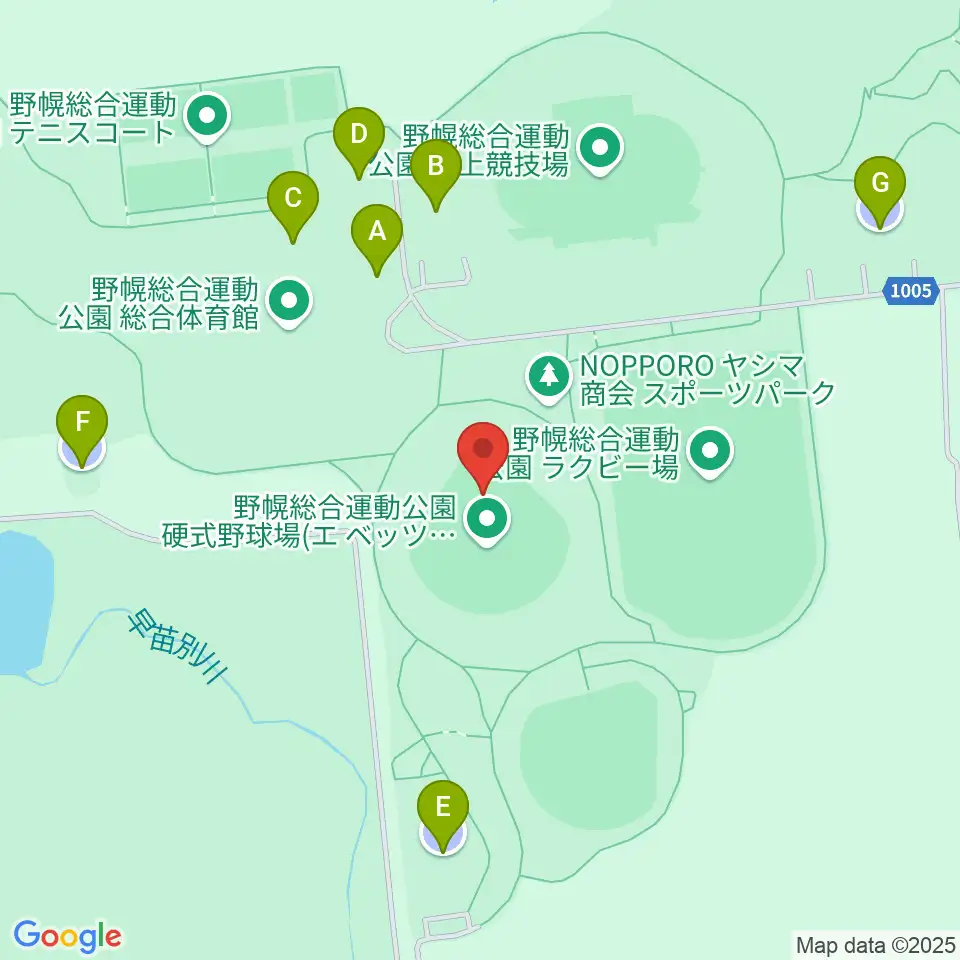 北海道立野幌総合運動公園硬式野球場周辺の駐車場・コインパーキング一覧地図