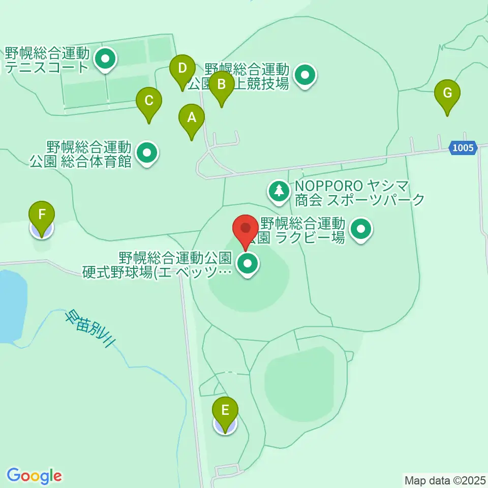 北海道立野幌総合運動公園硬式野球場周辺の駐車場・コインパーキング一覧地図