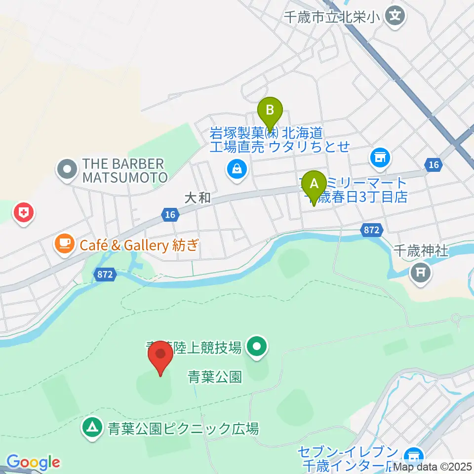 千歳市民球場周辺の駐車場・コインパーキング一覧地図