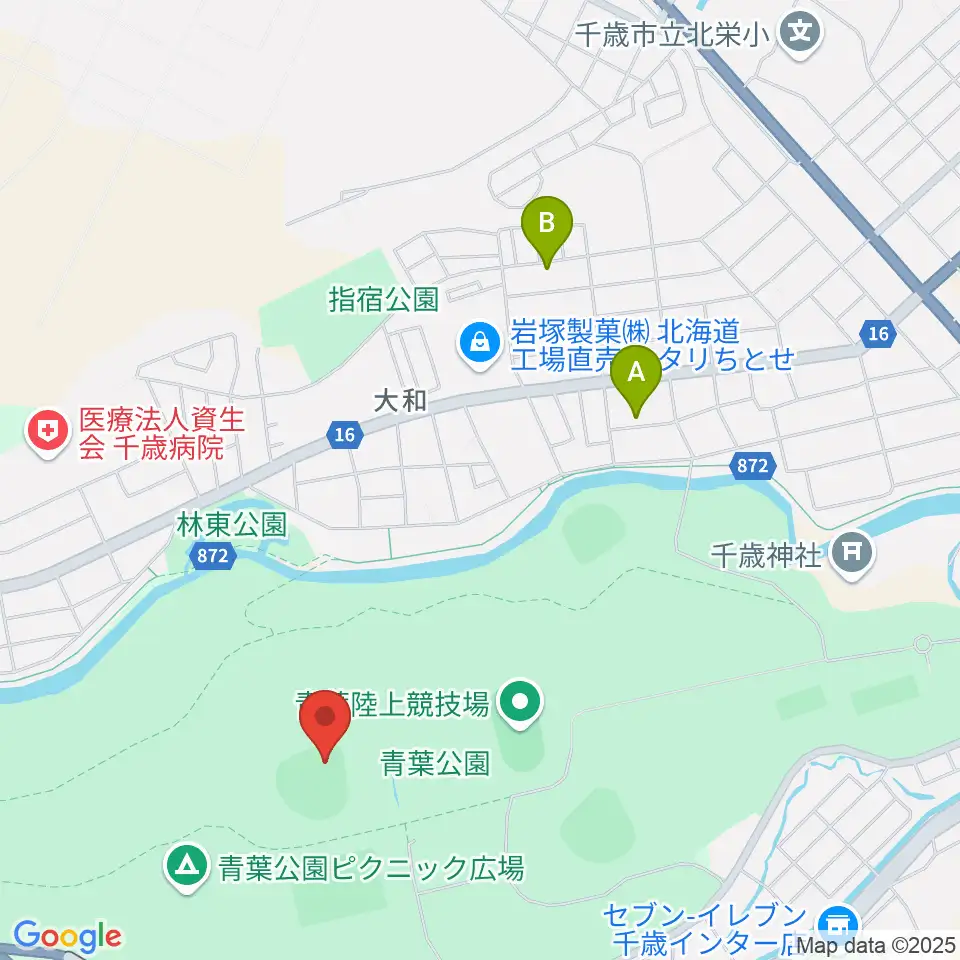 千歳市民球場周辺の駐車場・コインパーキング一覧地図