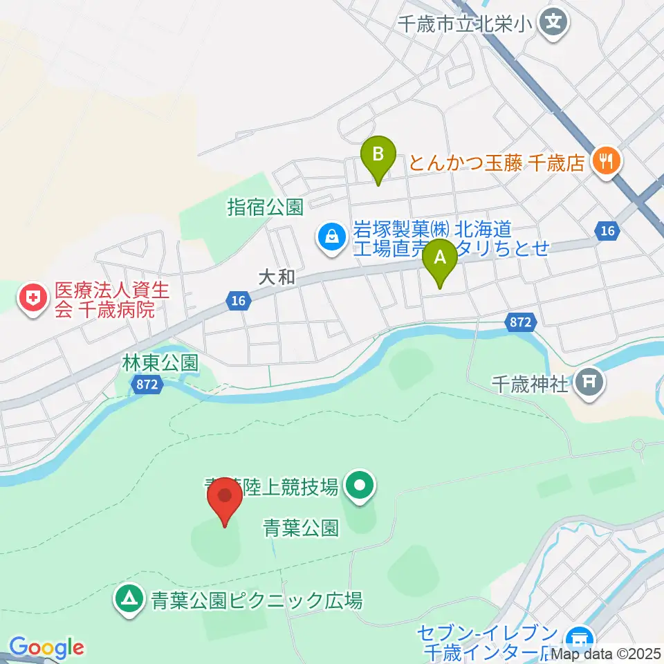 千歳市民球場周辺の駐車場・コインパーキング一覧地図