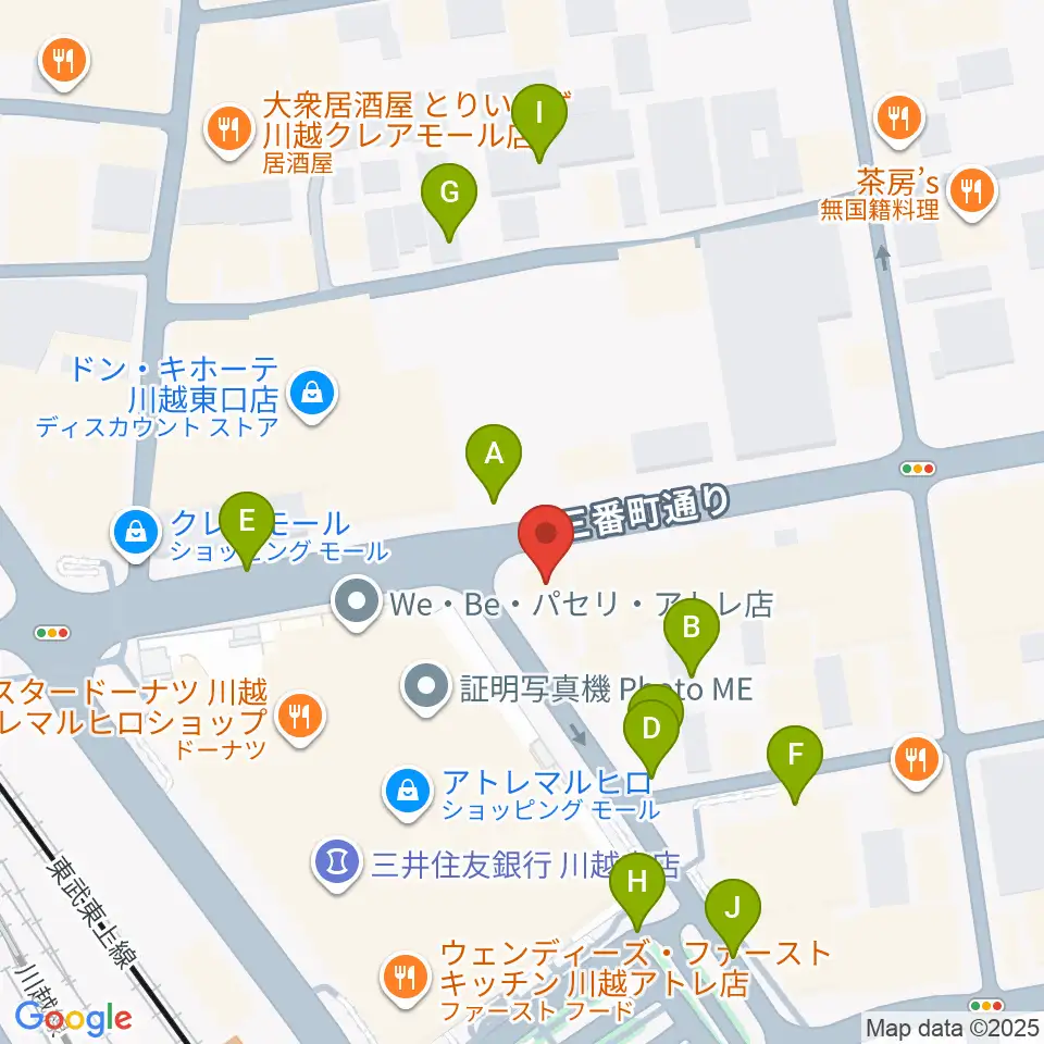 ラジオ川越周辺の駐車場・コインパーキング一覧地図