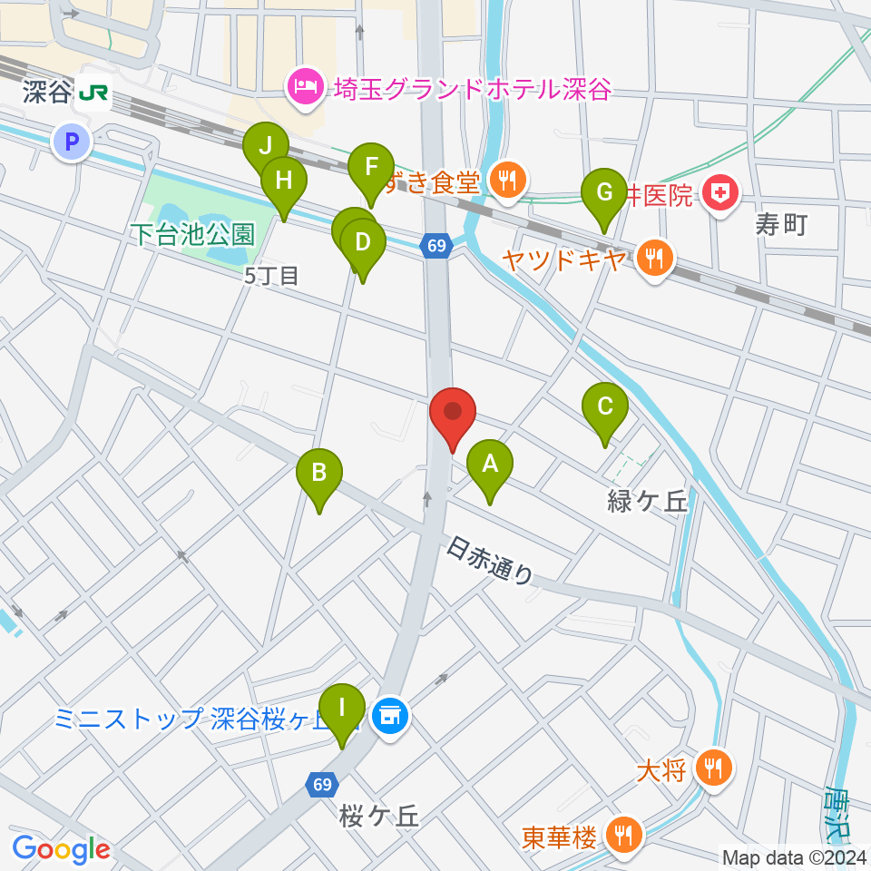 FMふっかちゃん周辺の駐車場・コインパーキング一覧地図