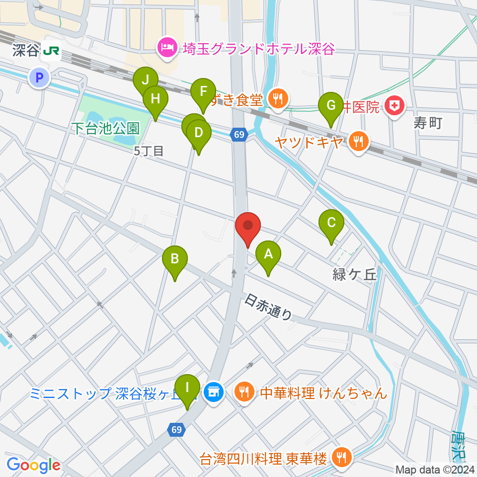 FMふっかちゃん周辺の駐車場・コインパーキング一覧地図