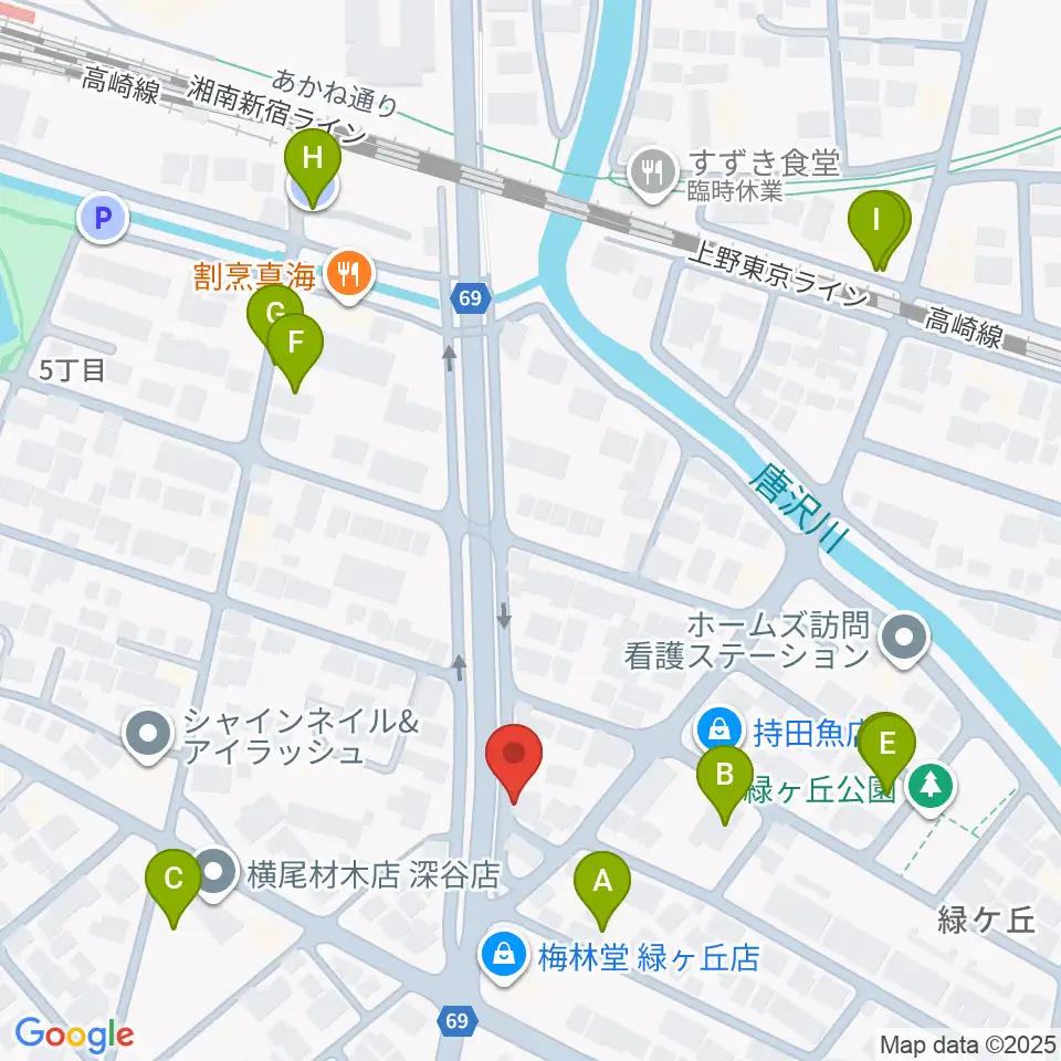 FMふっかちゃん周辺の駐車場・コインパーキング一覧地図