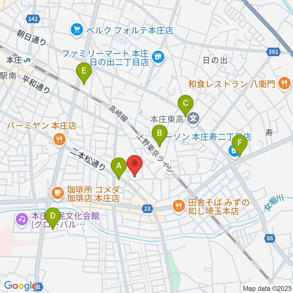 ほんじょうFM周辺の駐車場・コインパーキング一覧地図