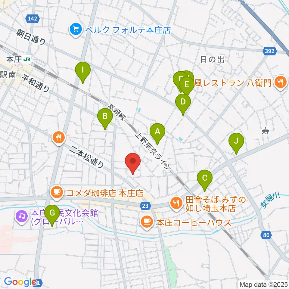 ほんじょうFM周辺の駐車場・コインパーキング一覧地図