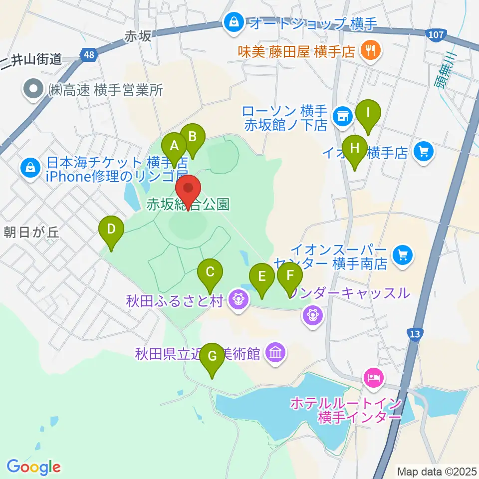 赤坂総合公園野球場周辺の駐車場・コインパーキング一覧地図