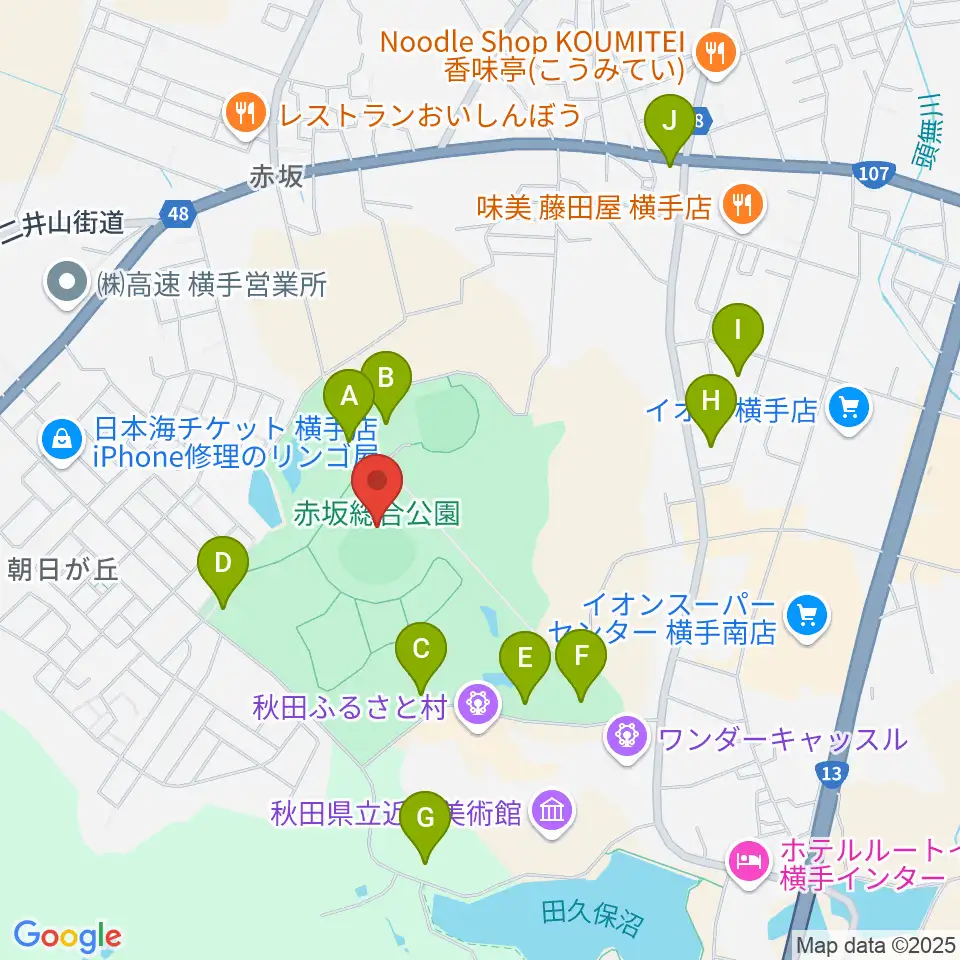 赤坂総合公園野球場周辺の駐車場・コインパーキング一覧地図