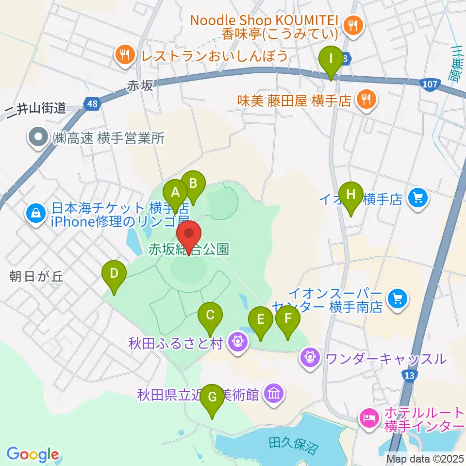 赤坂総合公園野球場周辺の駐車場・コインパーキング一覧地図