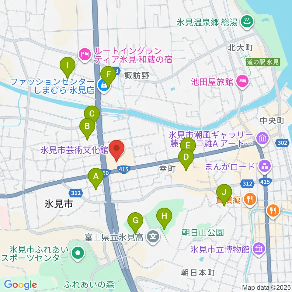 氷見市芸術文化館周辺の駐車場・コインパーキング一覧地図