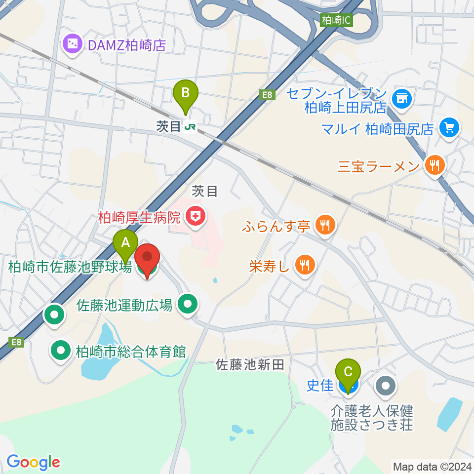 佐藤池野球場周辺の駐車場・コインパーキング一覧地図