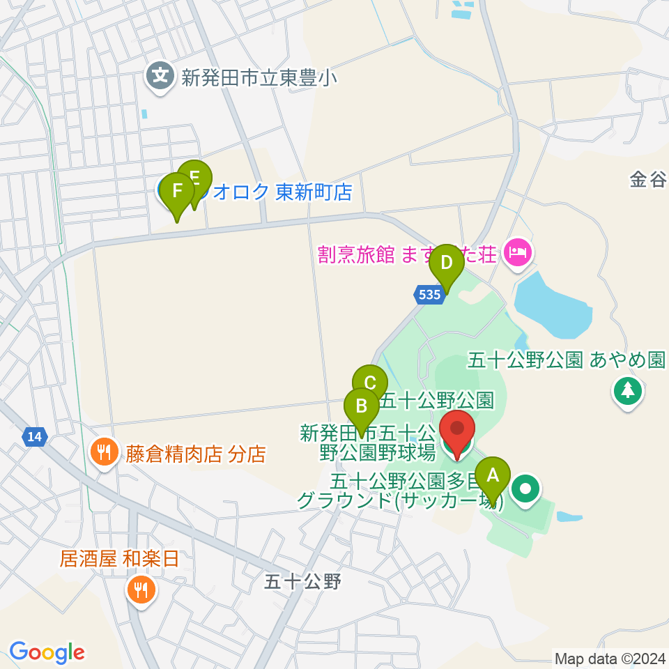 五十公野公園野球場周辺の駐車場・コインパーキング一覧地図