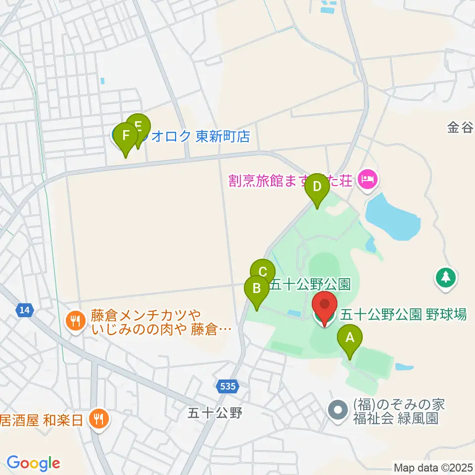 五十公野公園野球場周辺の駐車場・コインパーキング一覧地図
