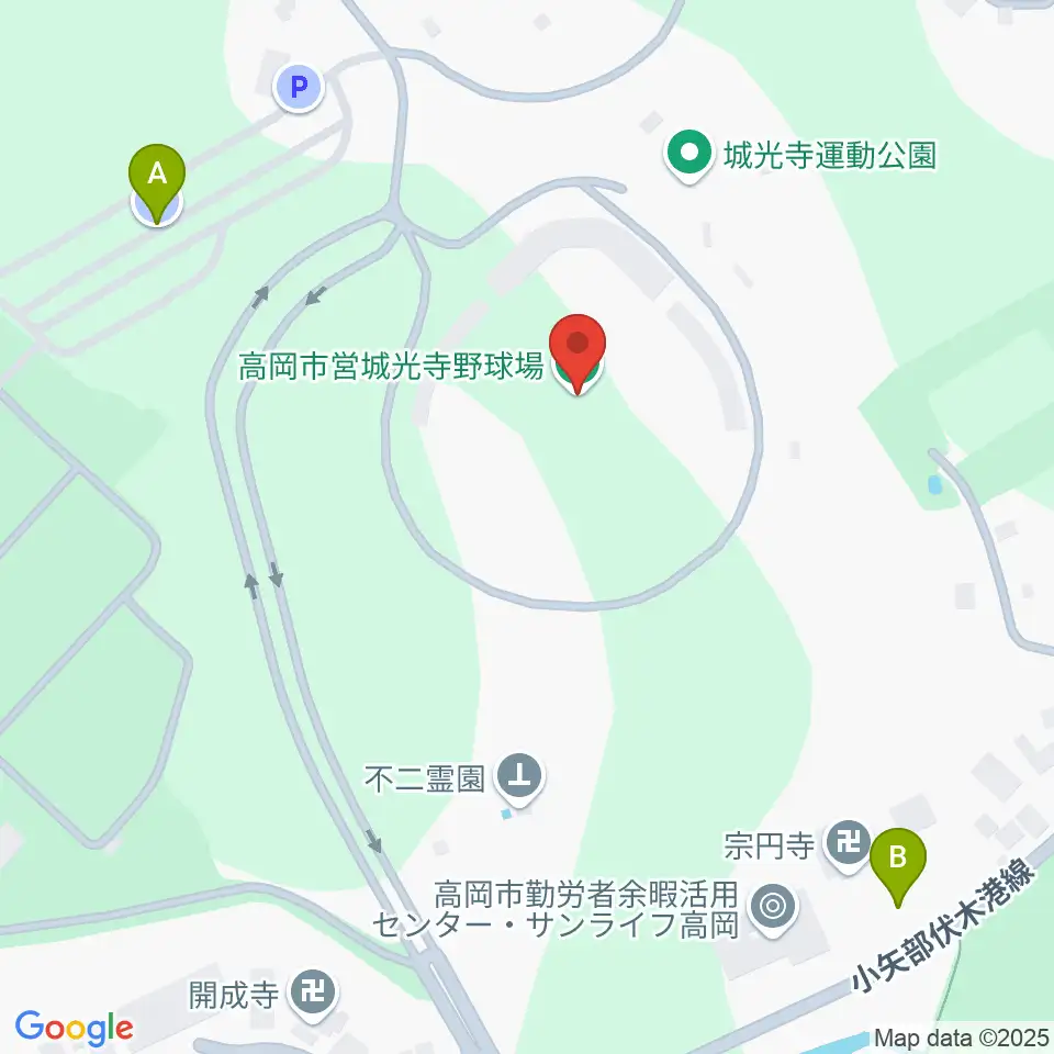 高岡市営城光寺野球場周辺の駐車場・コインパーキング一覧地図