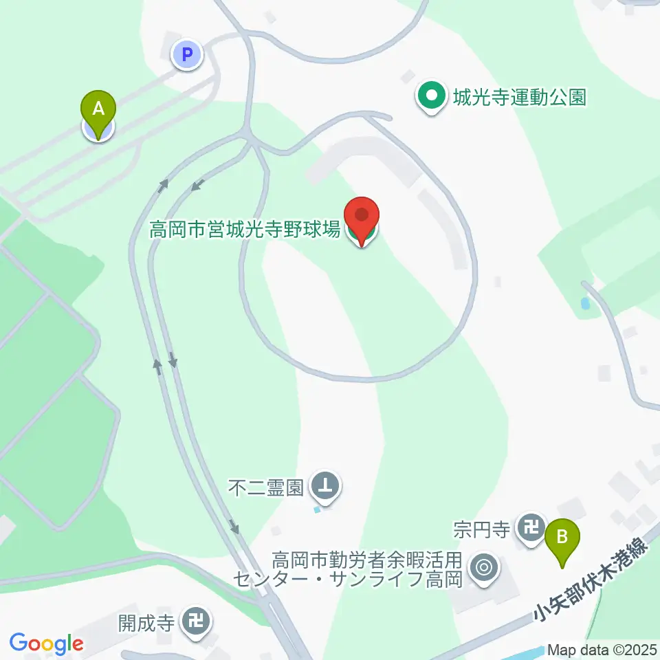 高岡市営城光寺野球場周辺の駐車場・コインパーキング一覧地図