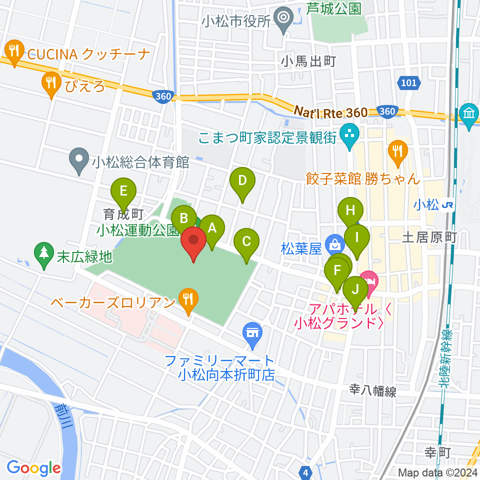 弁慶スタジアム周辺の駐車場・コインパーキング一覧地図