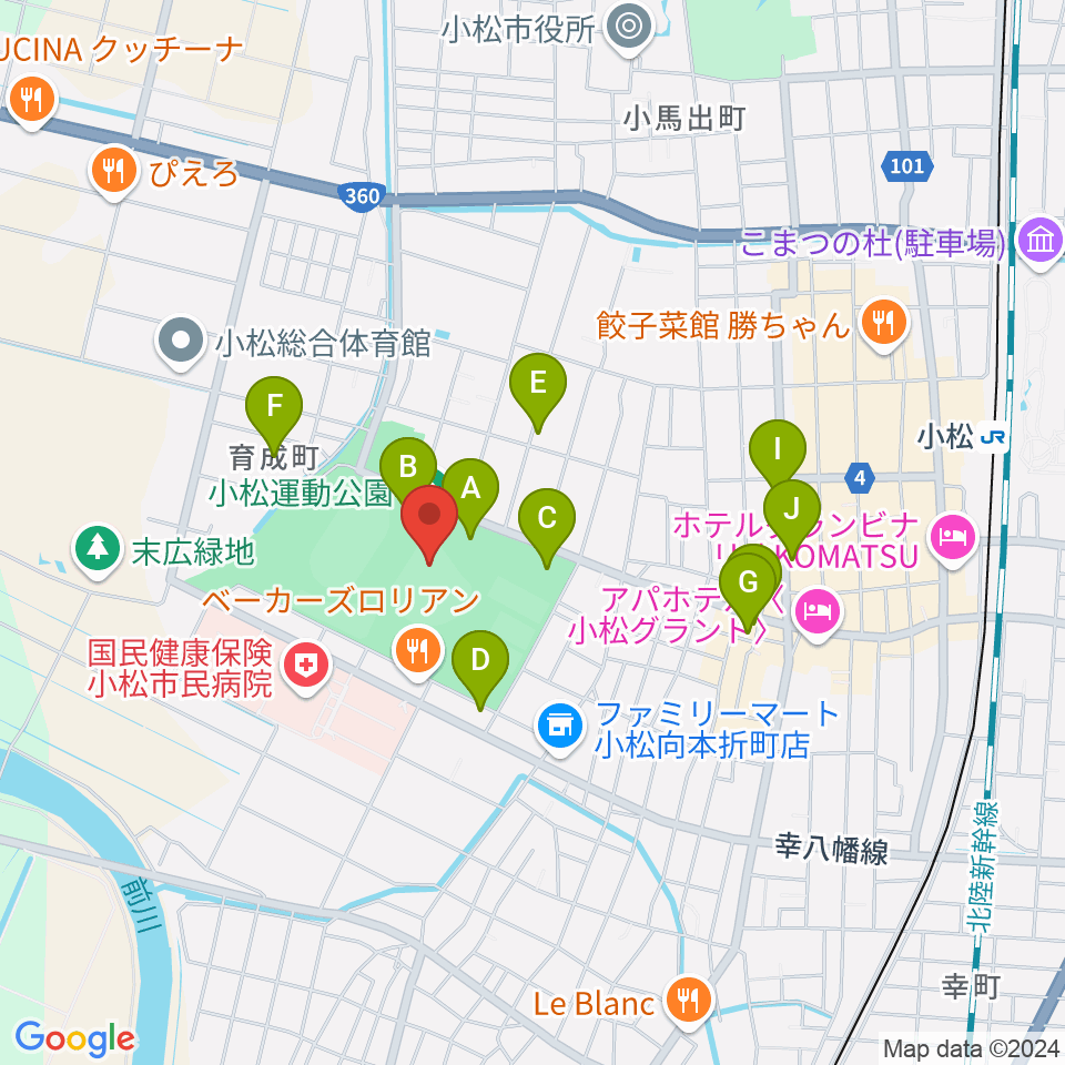 弁慶スタジアム周辺の駐車場・コインパーキング一覧地図