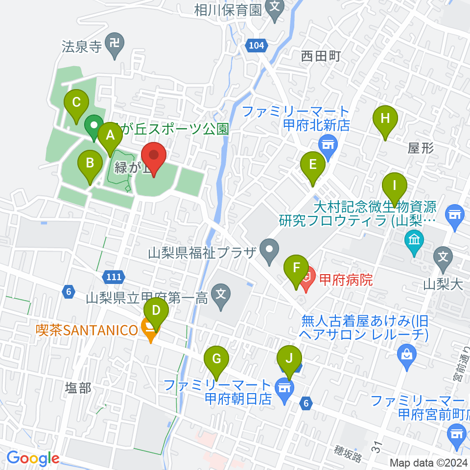 ふじでん球場周辺の駐車場・コインパーキング一覧地図