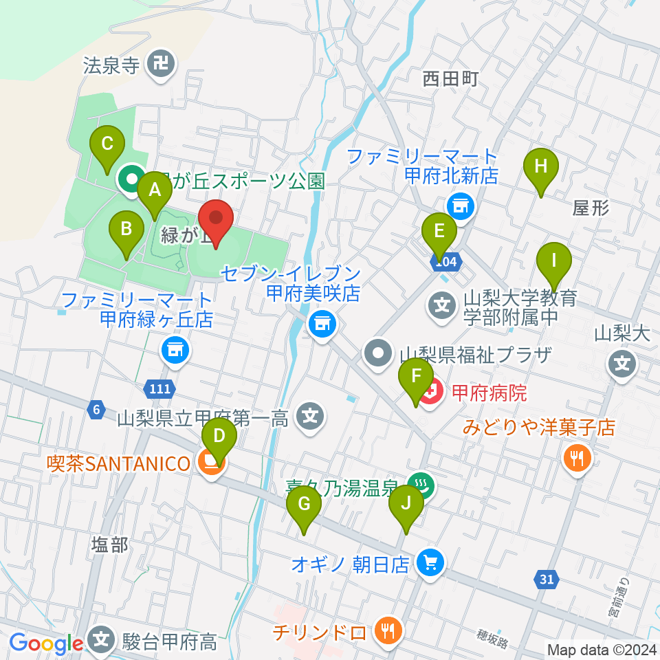 ふじでん球場周辺の駐車場・コインパーキング一覧地図