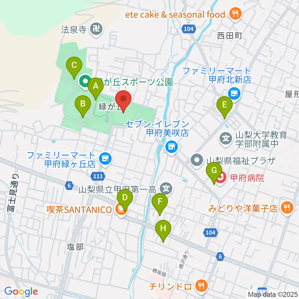 ふじでん球場周辺の駐車場・コインパーキング一覧地図