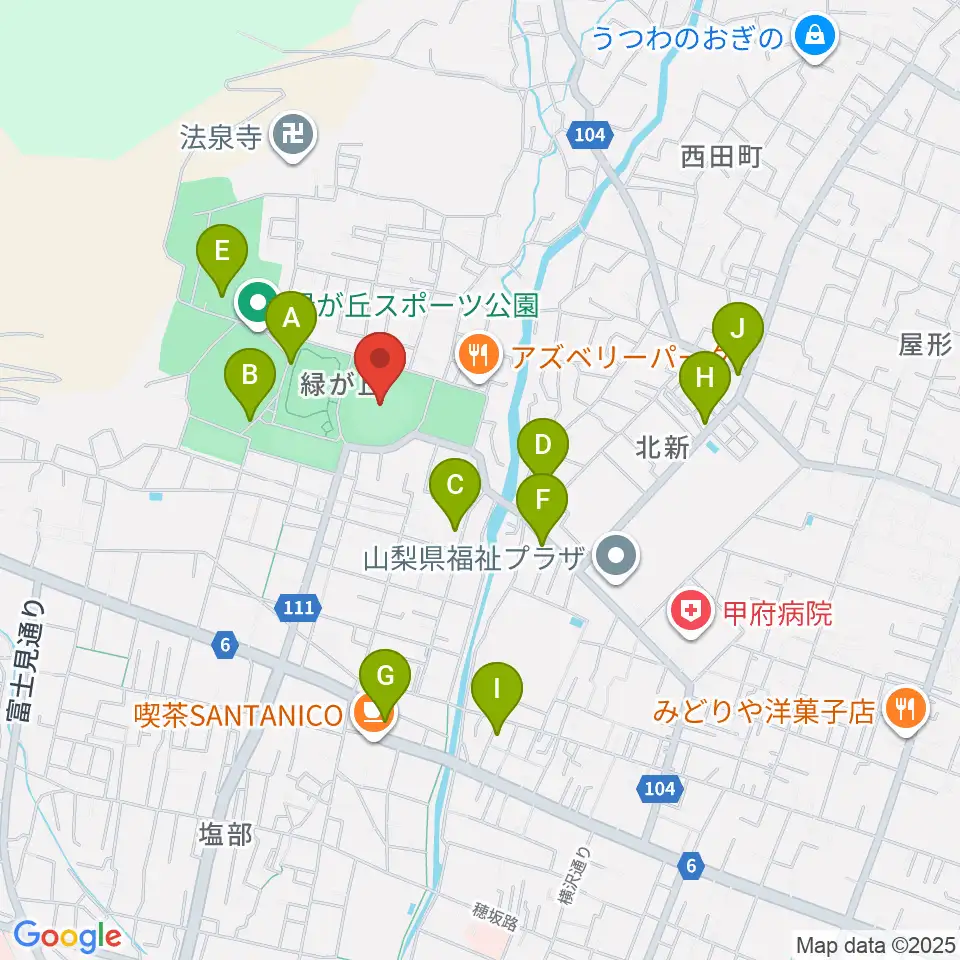 ふじでん球場周辺の駐車場・コインパーキング一覧地図