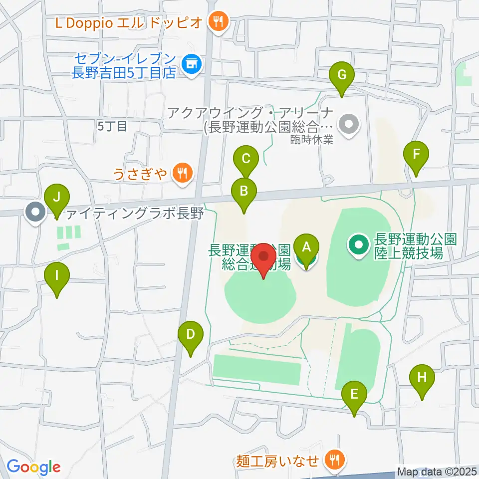 長野県営野球場周辺の駐車場・コインパーキング一覧地図