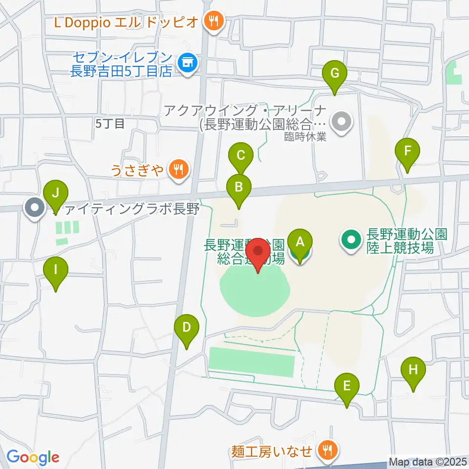 長野県営野球場周辺の駐車場・コインパーキング一覧地図