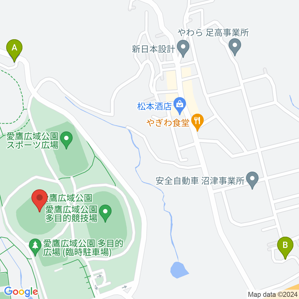 静岡県営愛鷹球場周辺の駐車場・コインパーキング一覧地図