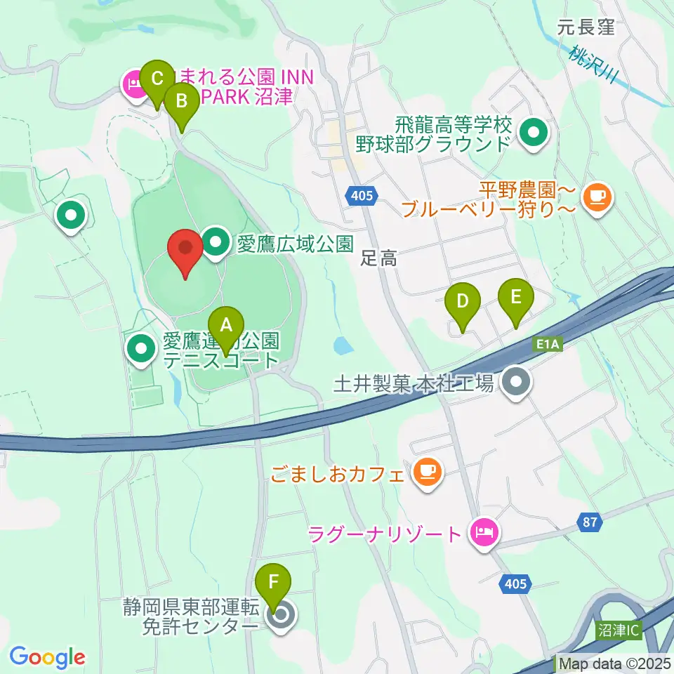 静岡県営愛鷹球場周辺の駐車場・コインパーキング一覧地図