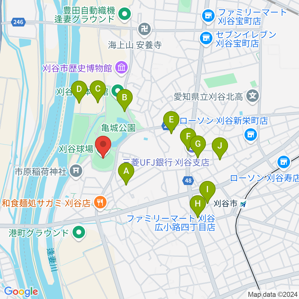 刈谷球場周辺の駐車場・コインパーキング一覧地図