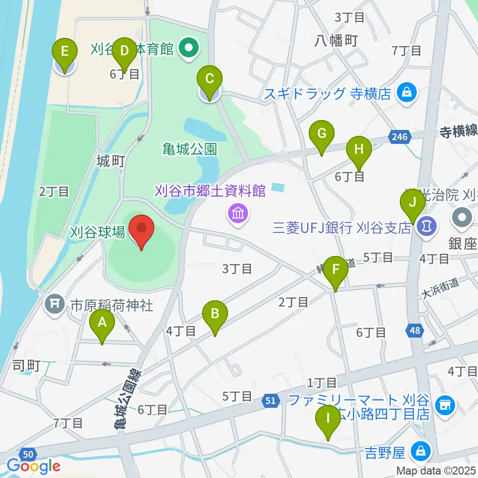 刈谷球場周辺の駐車場・コインパーキング一覧地図
