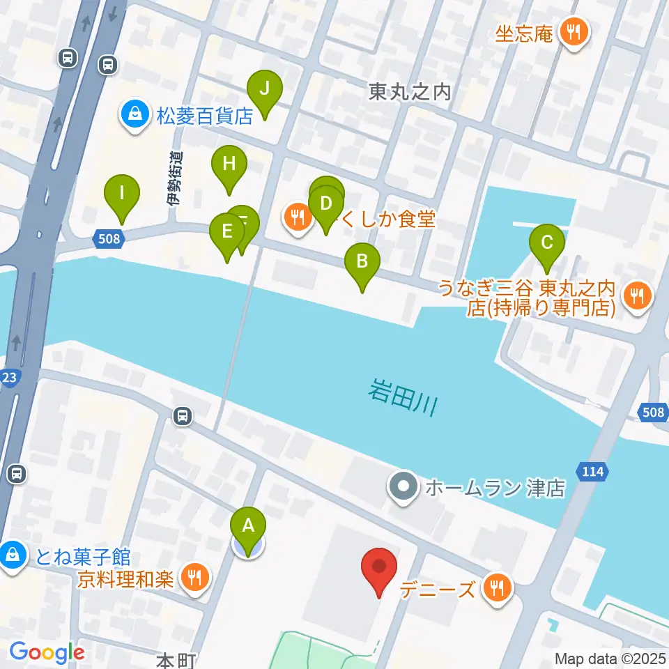 津球場公園内野球場周辺の駐車場・コインパーキング一覧地図