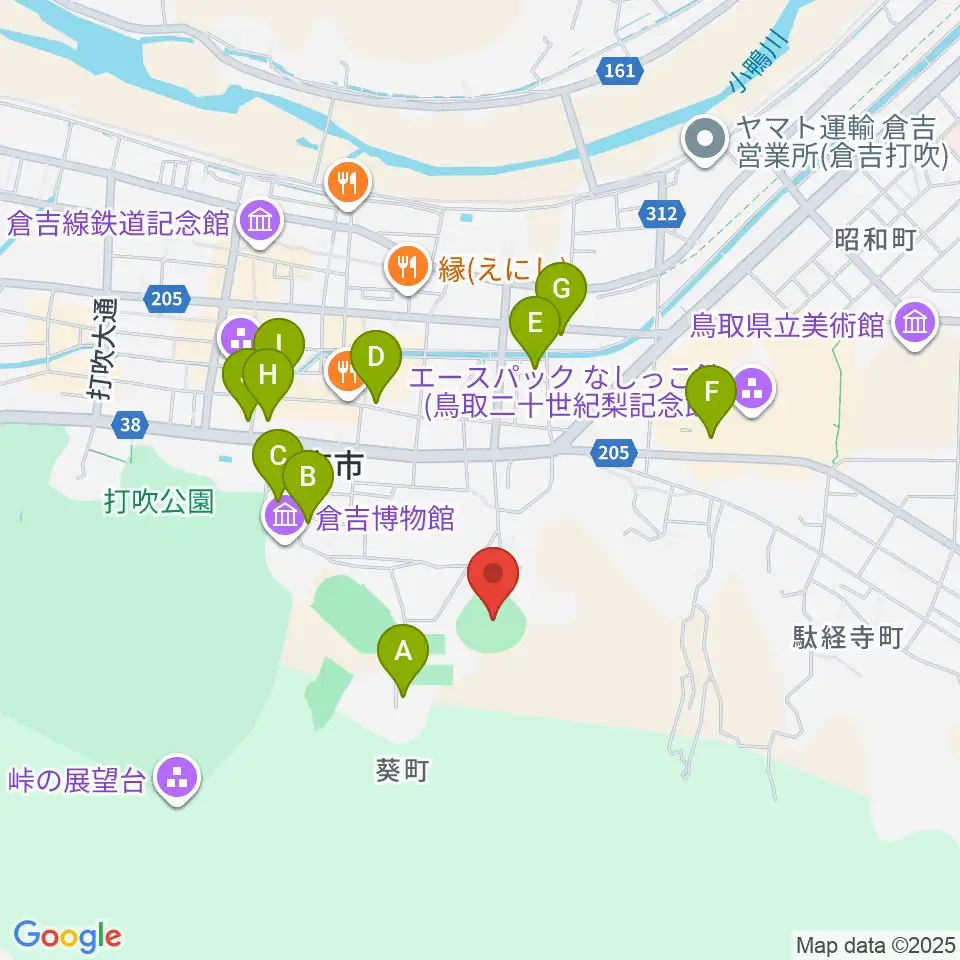 倉吉市営野球場周辺の駐車場・コインパーキング一覧地図