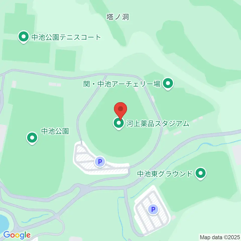 河上薬品スタジアム周辺の駐車場・コインパーキング一覧地図