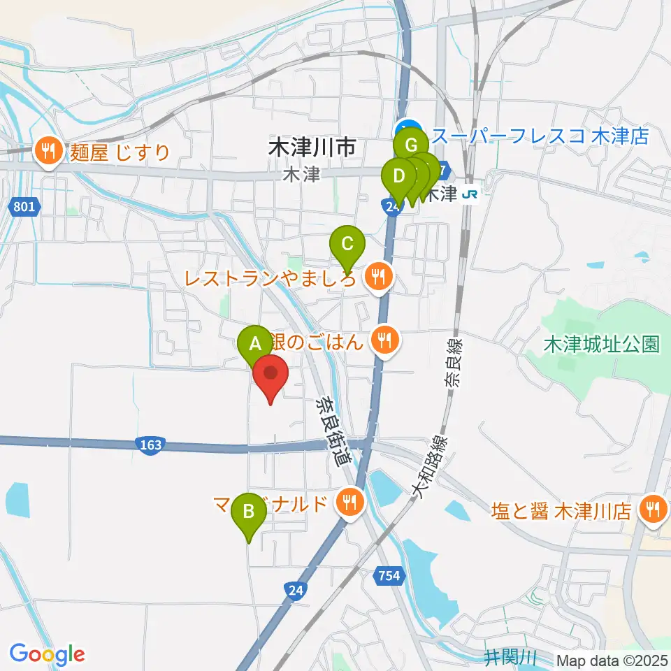 木津川市中央交流会館（いずみホール）周辺の駐車場・コインパーキング一覧地図